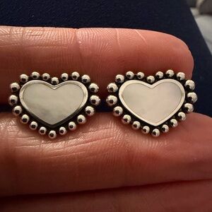 Lagos Mother Of Pearl Heart Stud Earrings